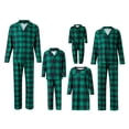 thumbnail image 1 of Conjunto de pijamas navideños a juego para toda la familia: camisa de manga larga a cuadros y pantalón con cintura elástica., 1 of 10
