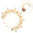 thumbnail image 3 of Corona de halo de diosa, diadema barroca, tocado de novia, tiara, diademas, aros para el cabello para disfraz de diosa, accesorios para el cabello para dama de honor, boda, festival, graduación, 3 of 5