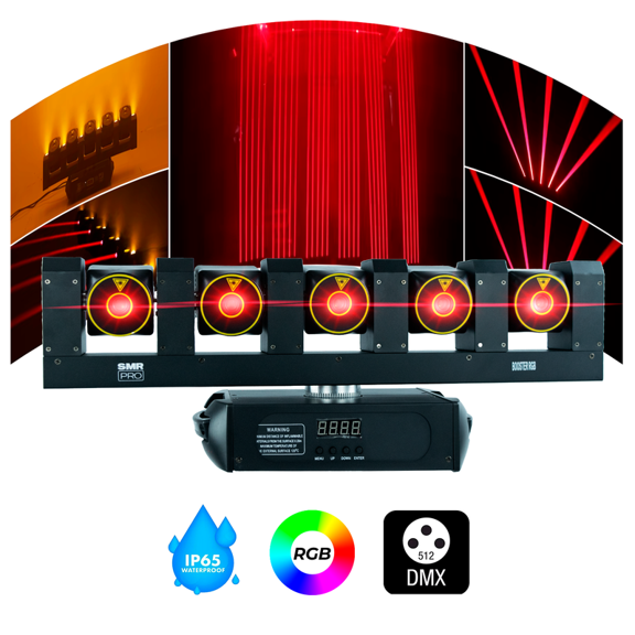 Cabeza Barra Laser Rojo 500 MwY Led Ambar 5w Smr Pro Boster Dmx