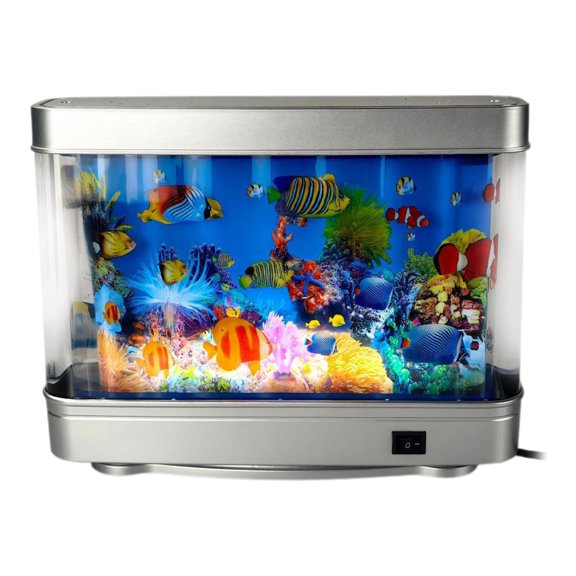 Lámpara de acuario artificial, lámpara de acuario de peces tropicales que imita, luz de acuario de peces de movimiento para dormitorio, sala de