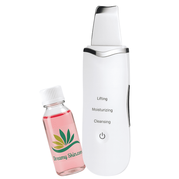 Skin Scrubber Ultrasónico Portátil Dreamy Skin con Agua de Rosas 10 ml Combo Facial