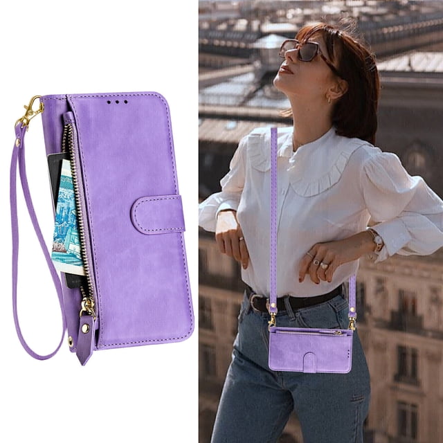 Funda para Xiaomi POCO F6 PRO Cartera de Mano con Cremallera y Correa Cruzada Desmontable