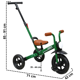 thumbnail image 5 of Triciclo 3 en 1 para Niños con Bastón, Bici y Bicicleta de Balance Plegable Torreta con Luz Soporta hasta 25 kg - Verde, 5 of 8