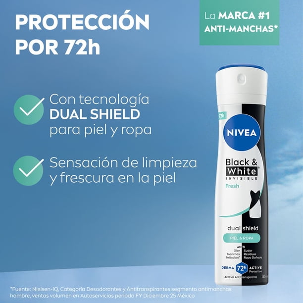 Imagen 7 de Antitranspirante NIVEA Black & White invisible black & white fresh spray 150 ml