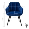 thumbnail image 3 of Set de 2 Sillas Terciopelo con Descansa Brazos para Comedor azul, 3 of 7