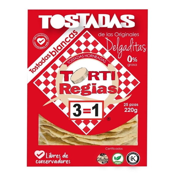 Tostadas Tortiregias de maíz blanco horneada 220 g