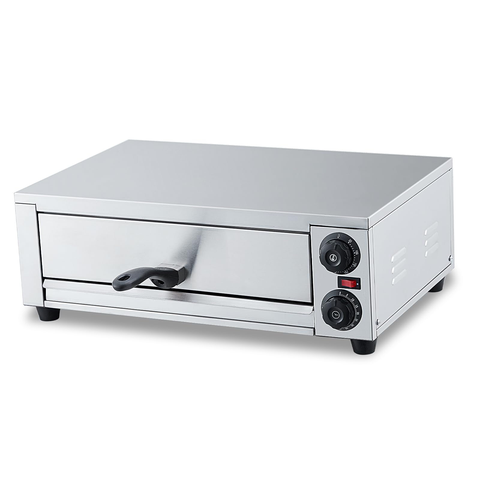 Yeshouse Horno eléctrico para pizza de 1300W, encimera, acero inoxidable, hasta 40 cm, fácil de limpiar
