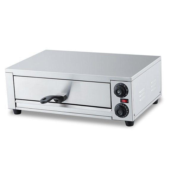 Yeshouse Horno eléctrico para pizza de 1300W, encimera, acero inoxidable, hasta 40 cm, fácil de limpiar