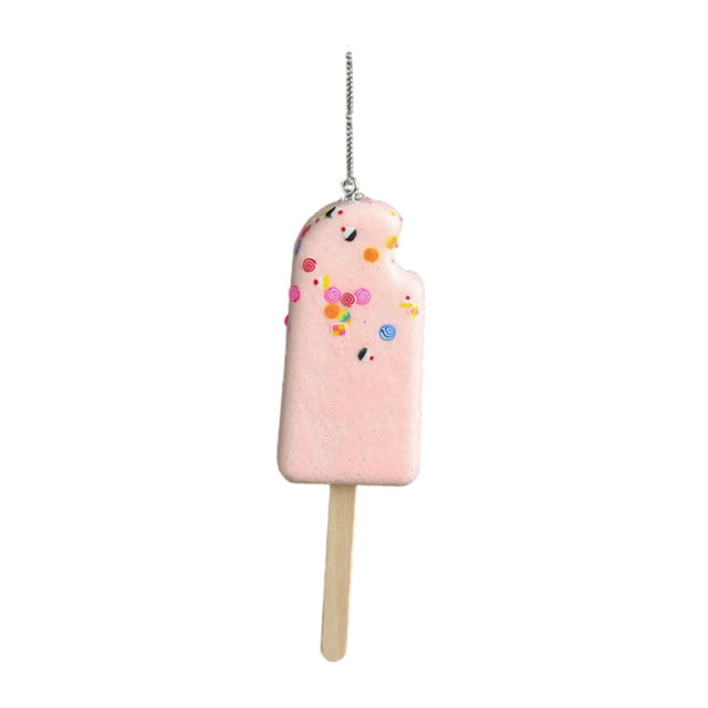 Adornos para árbol de Navidad, decoraciones navideñas, bricolaje, lindo y dulce adorno para árbol de Navidad. Helado de palito rosa