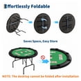thumbnail image 4 of Yeshouse Mesa de póker plegable de 120 cm - Mesa de casino redonda para 8 personas con portavasos integrados, riel acolchado y superficie de juego lisa para noches de juego en casa y fiestas, 4 of 7