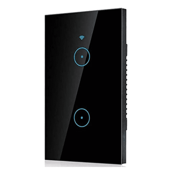 Interruptor Luz Pared Inteligente Wifi 2 Vías Negro