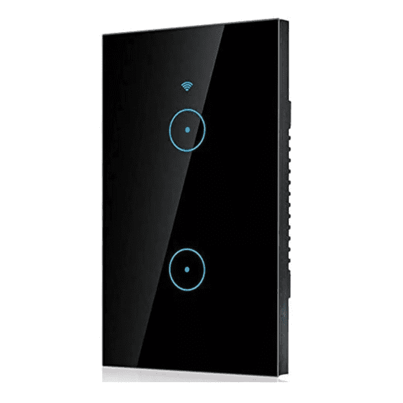 Interruptor Luz Pared Inteligente Wifi 2 Vías Negro