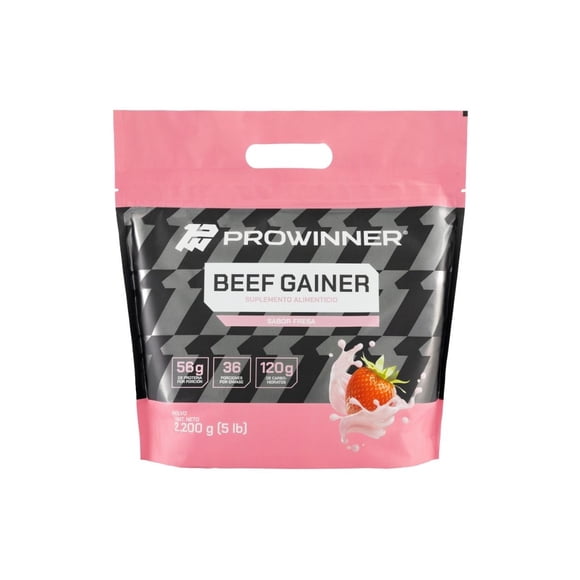 Suplemento Beef Gainer Polvo Sabor Fresa (2,2 Kg) ProWinner PW-1331