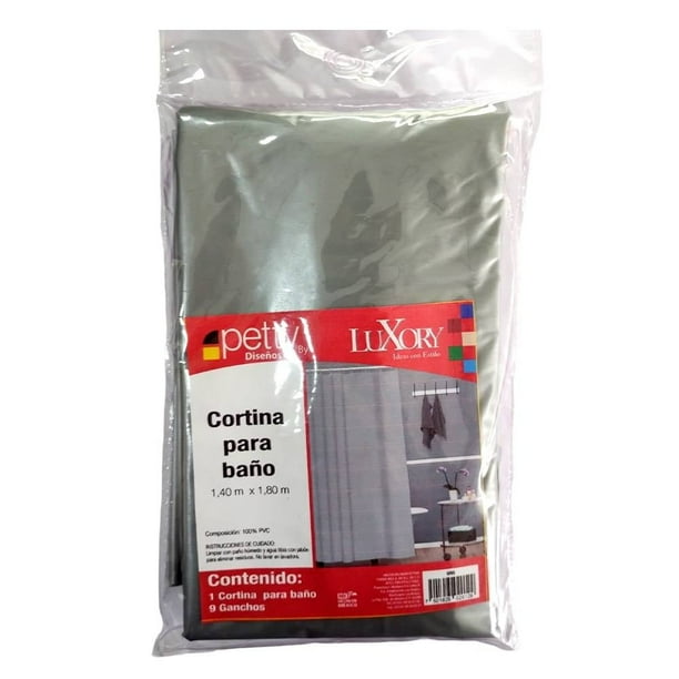 Cortina de Baño Petty Luxory Gris 140x180 cm