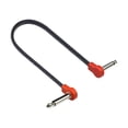 thumbnail image 1 of Cable de conexión para guitarra eléctrica/bajo, ángulo recto de 1/4 de pulgada, efectos de bajo silenciosos 50cm rojo, 1 of 7