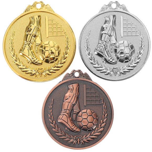 Medallas de fútbol, medallas de oro, premios, trofeo, trofeo de ganador para niños, modelo de premio deportivo, suministro de recompensa escolar, 3 uds.