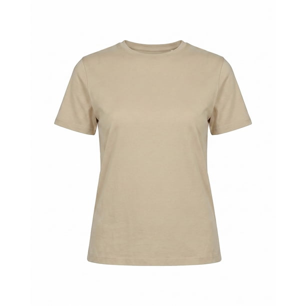 Playera Simply Basic Para Dama Manga Corta Beige Talla EEG
