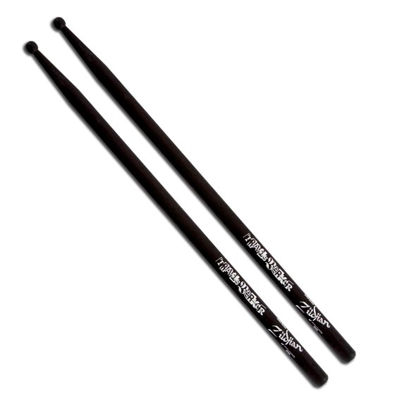 Zildjian ASTBLK - Baqueta Signature TRAVIS BARKER, colore negro (Par - 2 unidades), Wood Tip