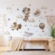 thumbnail image 1 of Calcomanías de pared de oso de peluche, diseño de oso de dibujos animados, globos de aire, estrella,, 1 of 7