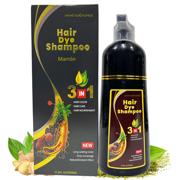 Shampoo Cubre Canas Natural Tinte Retoque Cabello 500ml Marrón