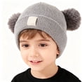 thumbnail image 3 of Lindo gorro de punto para bebé con bordado de doble corazón y doble bola de hilo. Cómodo y acogedor. Gorro cálido y abrigado para bebés., 3 of 5
