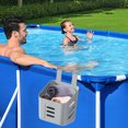 thumbnail image 1 of Cesta de almacenamiento para piscinas elevadas | Portavasos y portajuguetes para piscina | Blanco, gris o amarillo | Organizador colgante para piscinas con estructura y de playa, 1 of 6