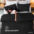 thumbnail image 2 of Juego de Funda para Edredon Duvet Dreamlab, Tamaño Matrimonial, Color Negro, 3 Piezas, 2 of 9