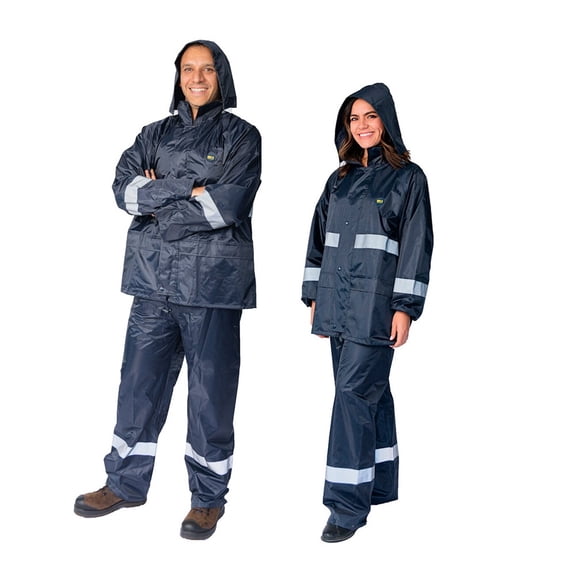 Impermeable Motociclista Lluvias Seguridad Industrial Beckon  Unisex BK105 Reflejante *Varias tallas*