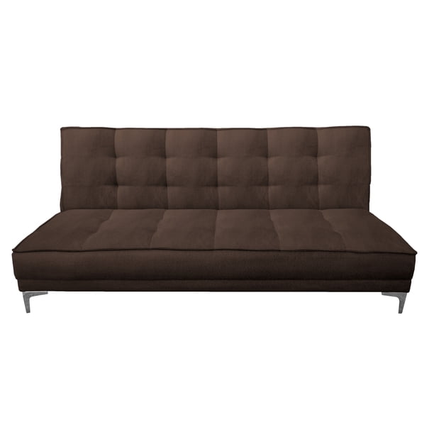 Sofa Cama Reclinable El Bazar Store Zeus Chocolate Terciopelo Futon 3 posiciones Abotonado Sala