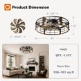 thumbnail image 2 of Ventilador de techo addlon de 61 cm con control remoto, negro y dorado, 2 of 9