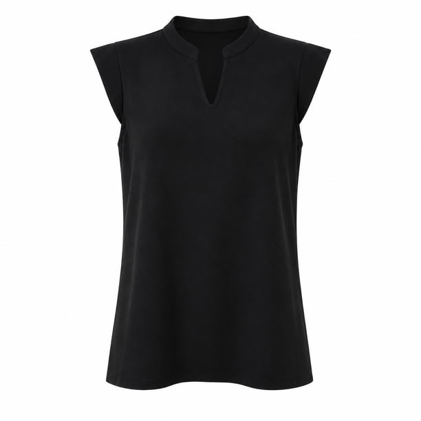 Blusa Simply Basic para Mujer, Manga Corta Negro Talla Ch