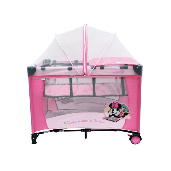 Cuna de viaje Disney Stay Home Minnie rosa