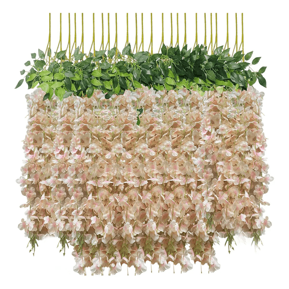 27pcs Flores Artificial 1.1m Decoración Fiesta Boda Xtellar rosa