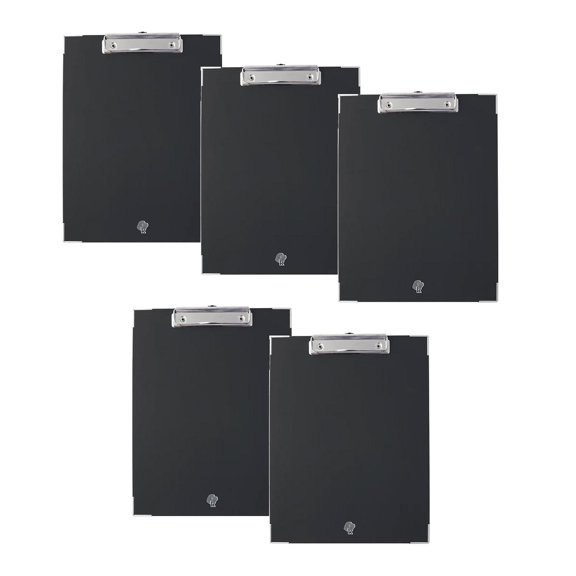 Tabla Sujetapapeles Con Clip Techmakro Negra 5 pz