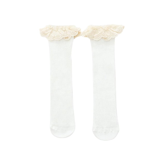 Nuevos Calcetines Para Bebés Y Niñas, Calcetines Hasta La Rodilla Para Niños, Medias Midi De Algodón Con Encaje Para Uso Diario Advancent BA001156-09