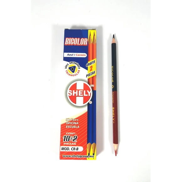 Caja de Lapiz Bicolor Shely con 12 piezas