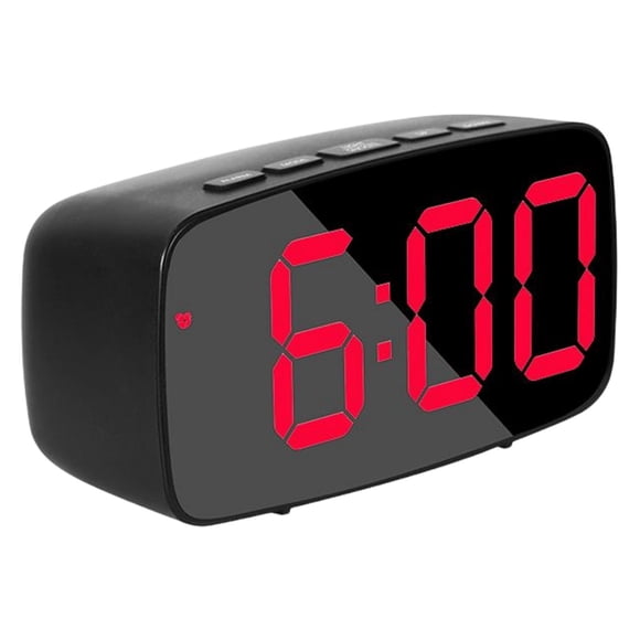 Reloj de escritorio con función de repetición y brillo ajustable, moderno, para dormitorio y sala de estar. Luz roja