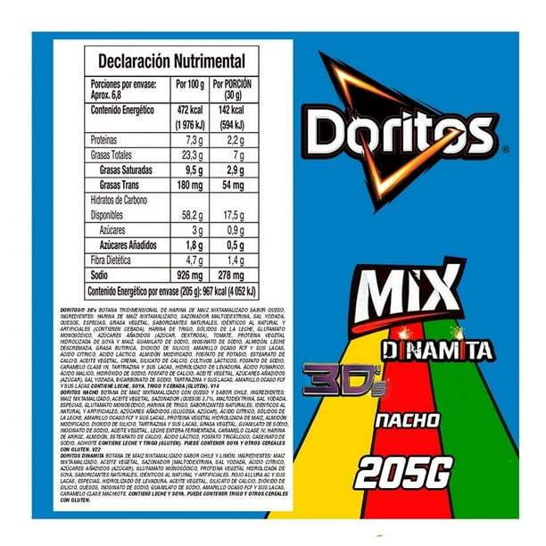 Imagen 3 de Botana Doritos mix queso chile y limón 205 g