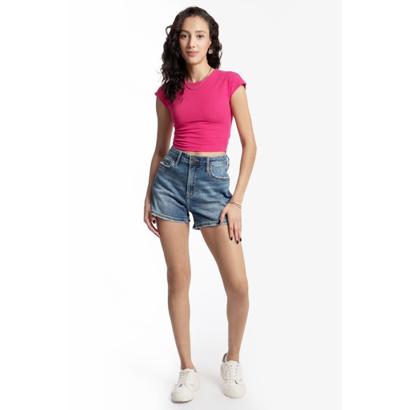 Mom short /Juvenil, 6903 (Mezclilla tono medio) azul CH