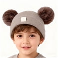thumbnail image 3 of Lindo gorro de punto para bebé con bordado de doble corazón y doble bola de hilo. Cómodo y acogedor. Gorro cálido y abrigado para bebés., 3 of 5