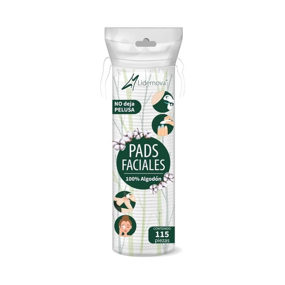Pads Faciales Lidernova Pads de Algodón con 115 pzas