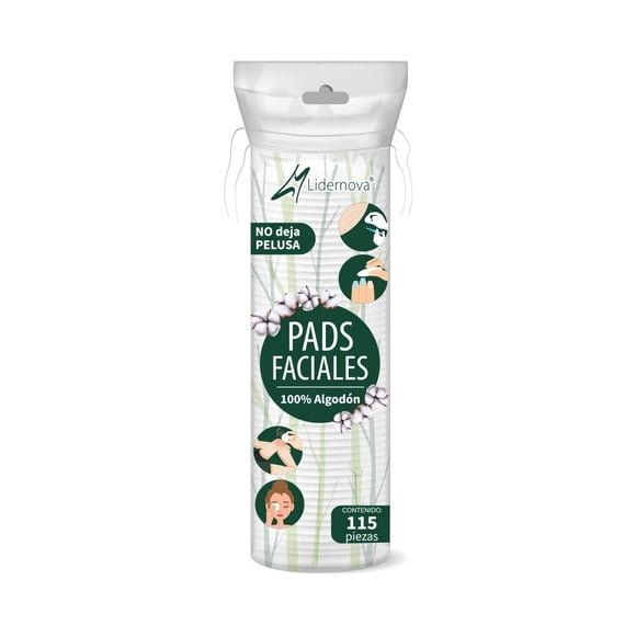 Pads Faciales Lidernova Pads de Algodón con 115 pzas