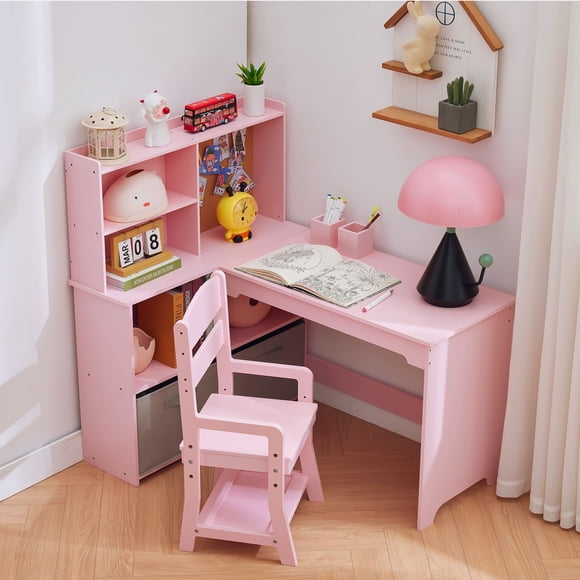 ChaoLink Estantería y Gabinete de Almacenamiento de Juguetes de Madera de 32 Pulgadas de Alto, con Tablero y Dispositivo Antivuelco