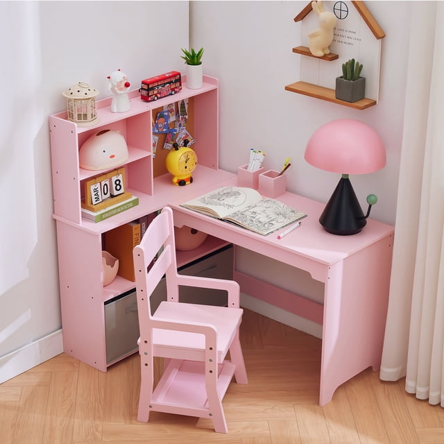 ChaoLink Estantería y Gabinete de Almacenamiento de Juguetes de Madera de 32 Pulgadas de Alto, con Tablero y Dispositivo Antivuelco