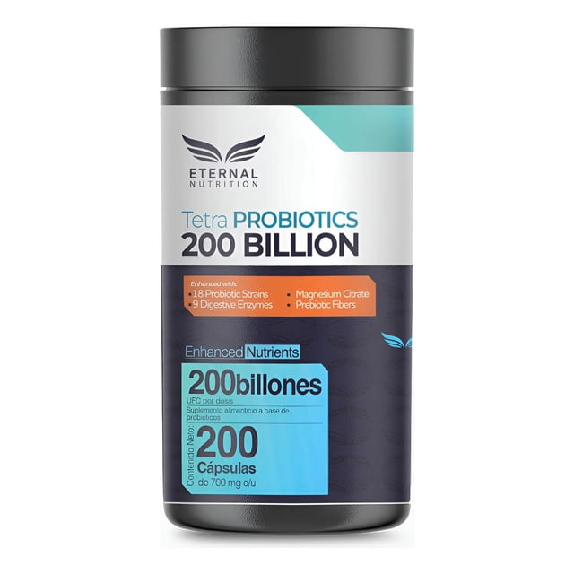 Tetra Probióticos 200 Billones UFC Eternal Nutrition 200 Cápsulas 800 mg