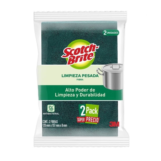 Fibra 3M Scotch-Brite limpieza pesada 2 pack