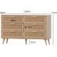 thumbnail image 3 of Zocalo Cómoda 6 Cajones de Madera Ratá, Tiradores Dorados,Patas Robustas, Moderna | Mesita de Noche Armario de Dormitorio, Cómoda de Salón para Sala de Estar, 120*40*75CM, Color madera clara, 3 of 8