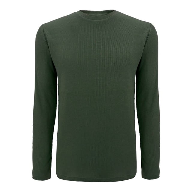 Playera George Talla G Cuello Redondo Manga Larga Lisa Verde Militar