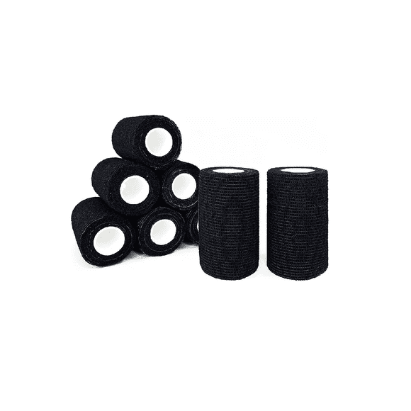 Venda Elástica Cohesiva Autoadherible BELUG 10 cm x 4.5 M 8 pzs Negro