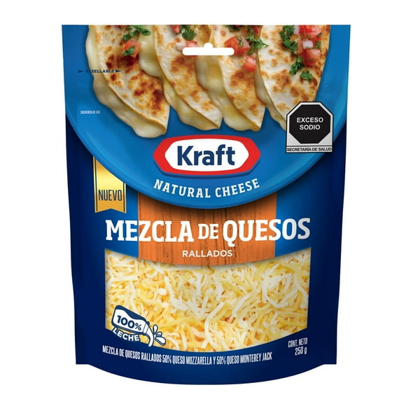 Mezcla de Quesos Mozzarella & Monterey Jack Kraft 250g
